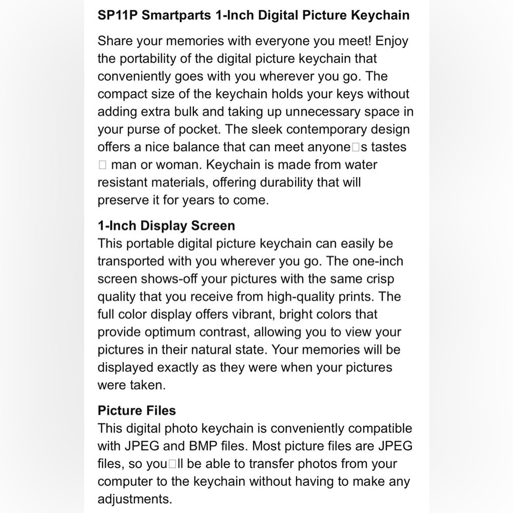 Smartparts Digital Picture Viewer with Key Ring - Picture 12 of 13